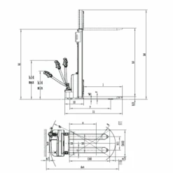 Apilador Electrico EST122 - Capacidad 1200 KG -Maquituls Tienda apilador electrico est122 capacidad 1200 kg 3
