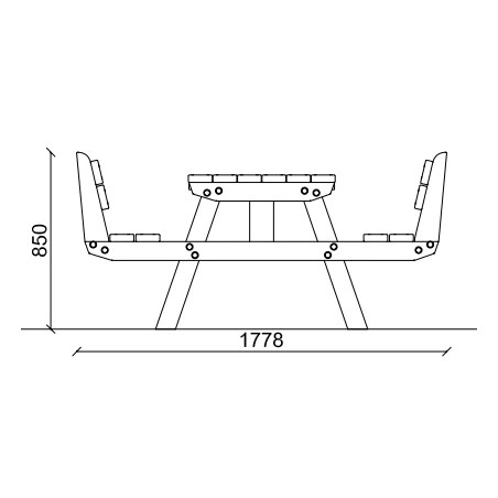 BANCO MERENDERO CON RESPALDO 35PA101121 6 BANCO MERENDERO CON RESPALDO 35PA101121 - Imagen 4