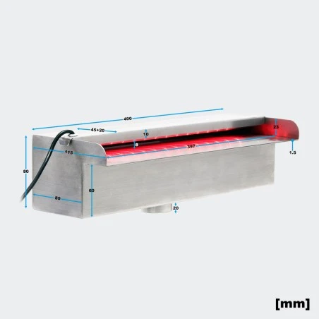 Cascada Acero Inoxidable LED - 40cm 7 Cascada Acero Inoxidable LED - 40cm - Imagen 5