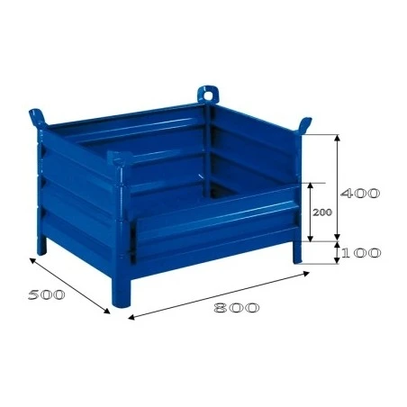 Cestón Chapa 800X500 - Lateral Abatible 4 Cestón Chapa 800X500 - Lateral Abatible - Imagen 2