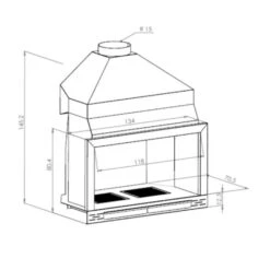 Chimenea De Leña De Acero Basic De 120CM -Maquituls Tienda chimenea de lena de acero basic de 120cm 1