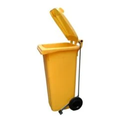 CUBO BASURA AMARILLO 80 L. CON PEDAL