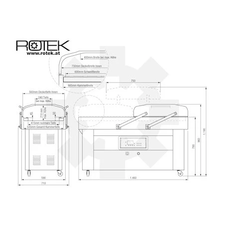 Envasadora Al Vacio De 40m³/h Con Inyección De GAS - DOBLE CAMPANA 10 Envasadora Al Vacio De 40m³/h Con Inyección De GAS - DOBLE CAMPANA - Imagen 8