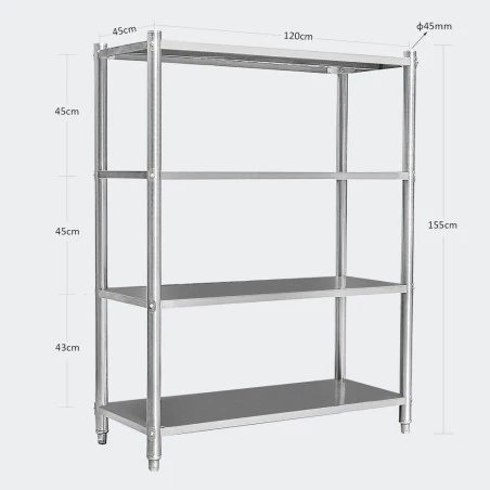 Estanteria Acero Inox - 155x120x48,5cm 4 Estanteria Acero Inox - 155x120x48,5cm - Imagen 2