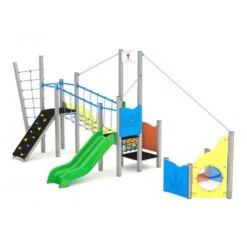 PARQUE INFANTIL CON TORRE DOBLE, TOBOGAN Y MINI VELERO 35T0777
