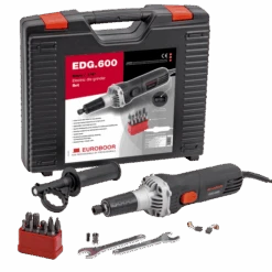 Set Amoladora Recta ABRATOOLS 600W, 10 Fresas Y Maleta