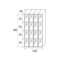 TAQUILLA MODULAR SERIE ECOC-3525/4 16 PUERTAS -Maquituls Tienda taquilla modular serie ecoc 35254 16 puertas 1