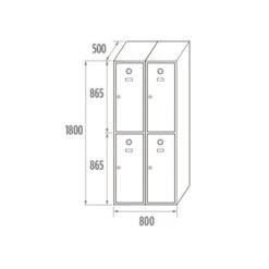 TAQUILLA MODULAR SERIE ECOT-3540/2 4 PUERTAS -Maquituls Tienda taquilla modular serie ecot 35402 4 puertas 4